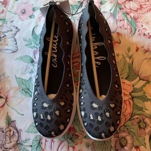 Women's Black and White Slip-On Shoes